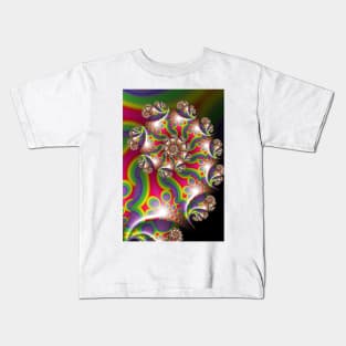 Multicolored Spiral Fractal Kids T-Shirt